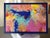 Oil and Acrylic on Board (colors: cobalt blue orange Pink, hot pink) art is 26.75 x 40, with frame included size is 29.5 x...