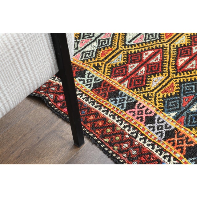 Textile Vintage Turkish Oushak Handmade Wool & Cotton Red Area Rug For Sale - Image 7 of 12