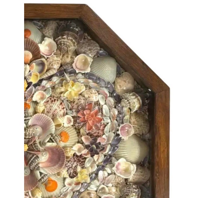 Shell Vintage Sailor's Valentine Shadow Box For Sale - Image 7 of 11