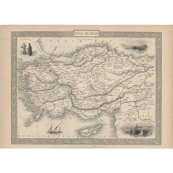Antique Map of Asia Minor by J. Tallis, 1851 For Sale