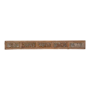Antique Hand-Carved Asian Wood Panel
