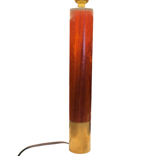 Brown Contemporary Brass Básica M2 Table Dimmer Lamp by Santiago Roqueta for Santa & Cole W/ Shade For Sale - Image 8 of 10