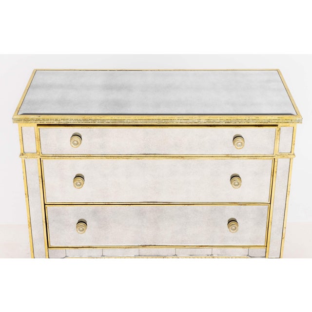 Contemporary Horchow "Amelie" Mirrored Silvered Wood Dresser For Sale - Image 3 of 8