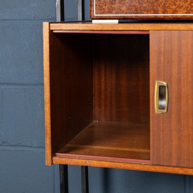 Wood Vintage 20th Century Italian Modular Teak Wall Cabinet, 1960s For Sale - Image 7 of 18