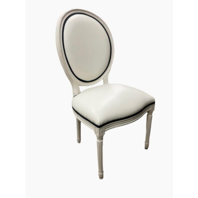 Custom Leather Louis XVI Dining Chairs, Set of 8 For Sale In New York - Image 6 of 11