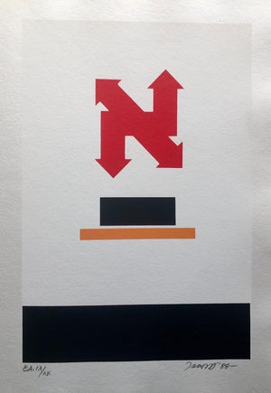 Jozsef Jakovits, Surrealist Abstract Hebrew Aleph Pop Art Silkscreen Judaica Jewish Serigraph, 1988