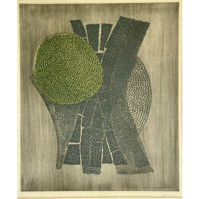 Original etching on paper. Signed in pencil lower right “Piza” , Arthur Luiz Piza. Born in Brazil and worked in Paris....