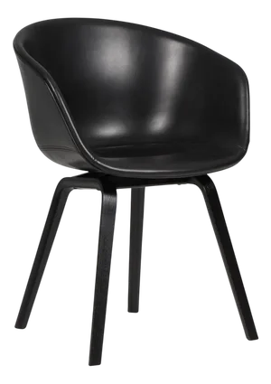 Dining Chairs Model AAC22 in Black Stained Oak and Black Silk Aniline Leather from Hay