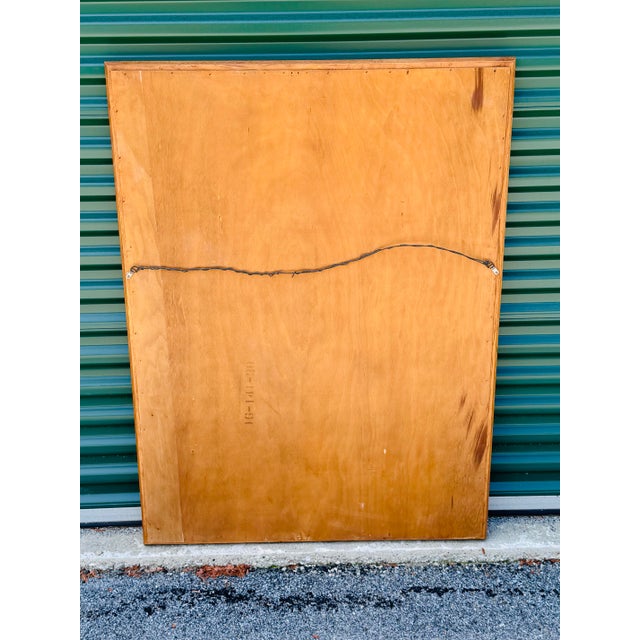 Henredon Vintage 1960s Henredon Heritage Style Oak Wood Wall Mirror For Sale - Image 4 of 4