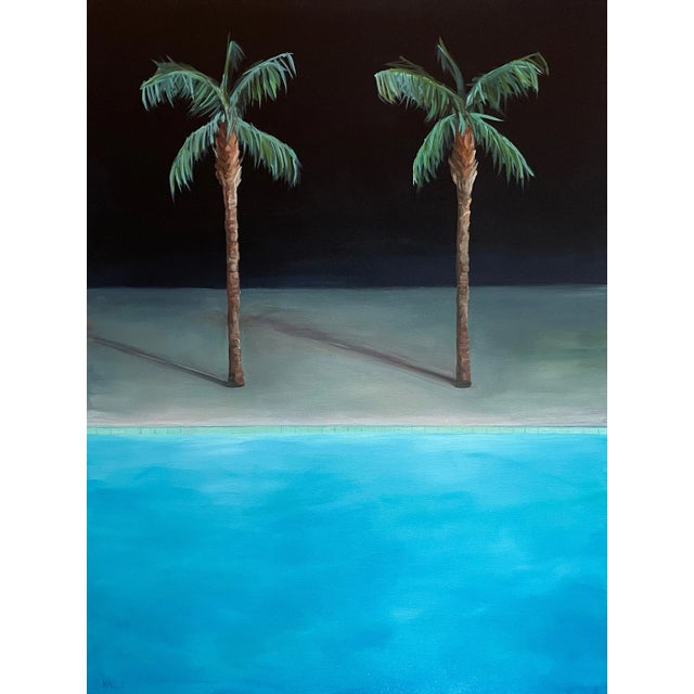 Night Pool No.3 - Oil on Canvas by Kory Alexander For Sale