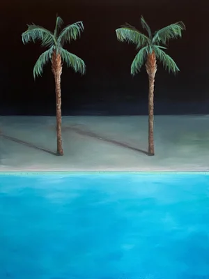 Night Pool No.3 - Oil on Canvas by Kory Alexander
