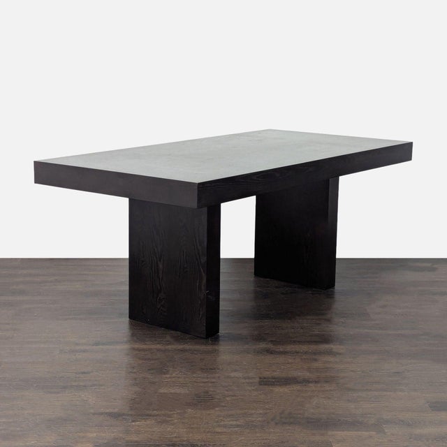 West Elm West Elm Modern Black Dining Set With Bench and Two Chairs For Sale - Image 4 of 9