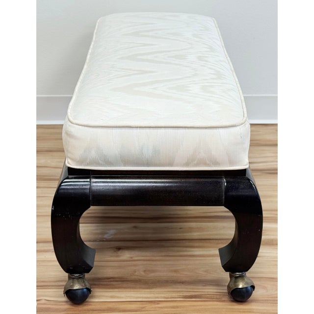 Antique White Vintage Late 20th C Ming Style Rolling Bench For Sale - Image 8 of 12