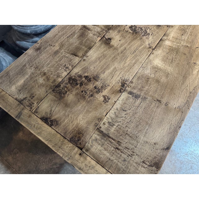 Larger Oak Farmhouse Dining Table, 1925 For Sale - Image 14 of 16