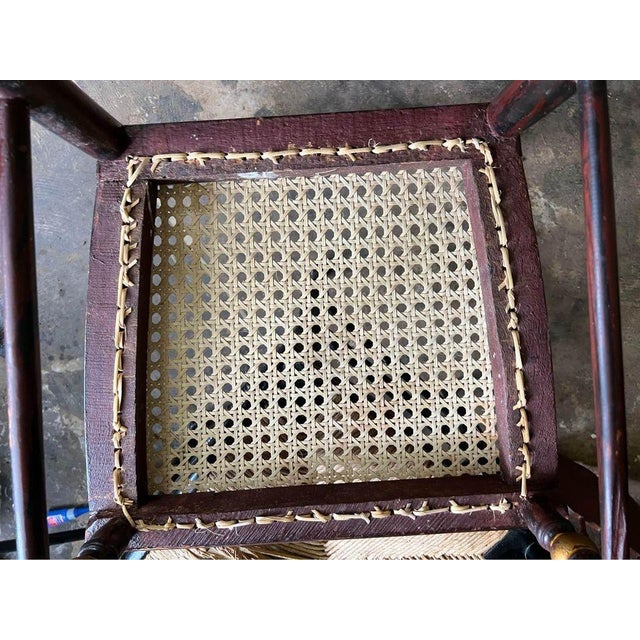 Brown 19th Century Antique American Paint-Decorated Cane Seat Side Chair For Sale - Image 8 of 10