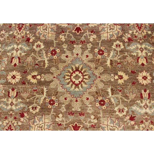 Large Sultanabad Design Vintage Rug With Florals in Brown, Lt. Blue & Red 11' 10" X 14' 9" For Sale In Atlanta - Image 6 of 13