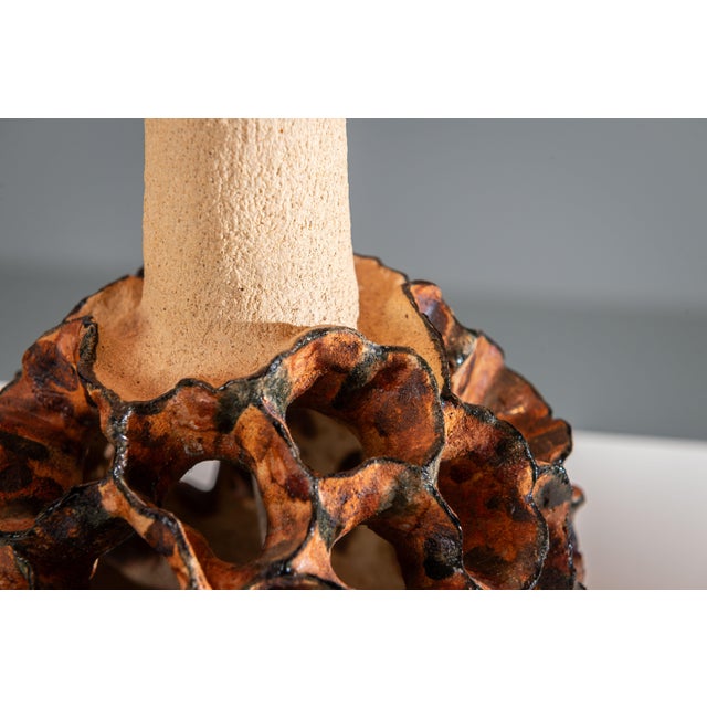 Ceramic Decorated Table Lamp, 1960s For Sale - Image 10 of 11