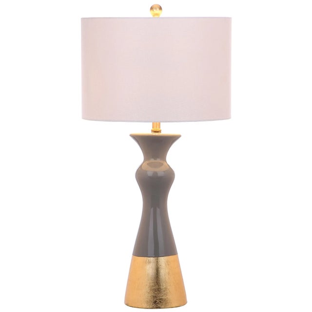 Modern 30.5 Inch H Table Lamp in Grey & Gold - a Pair For Sale - Image 3 of 8