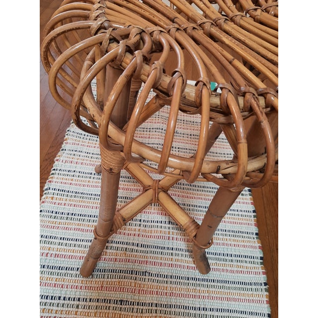 Beige Italian Rattan Bamboo Plant Stand Frankl Crespi Style For Sale - Image 8 of 11