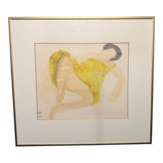 Mid 20th Century Rare Out of Print Framed Auguste Rodin "Woman Half-Lying With Bare Legs" Jacomet Reproduction For Sale