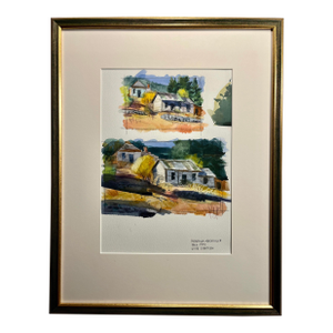 1997 Disney Imagineer Julie Svendsen "Montana-Marysville" Original Watercolor Painting, Framed