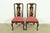 A gorgeous pair of Hollywood Regency Chinoiserie style side chairs or dining chairs in Queen Anne form By Henredon USA,...