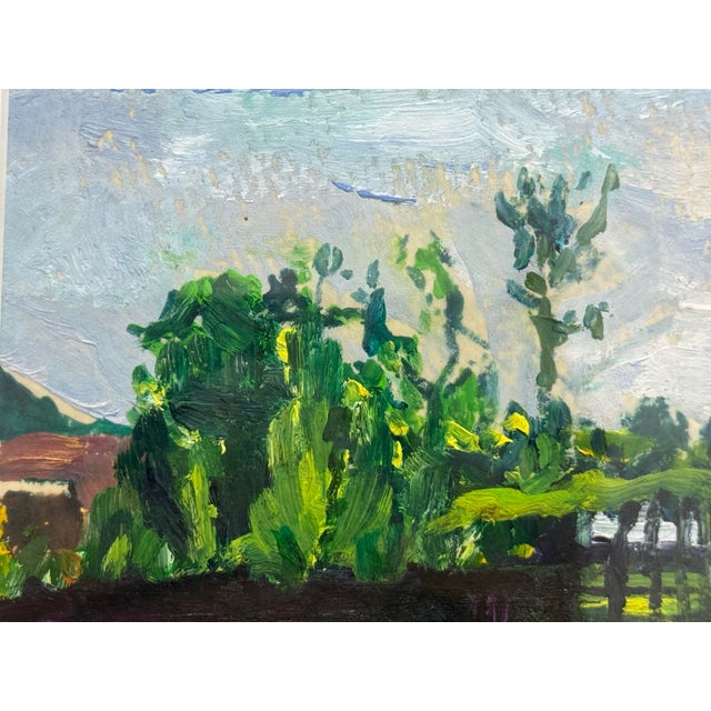 Paint Original Oil Painting of Riverbend, Framed & Signed by Artist C. Z. For Sale - Image 7 of 12