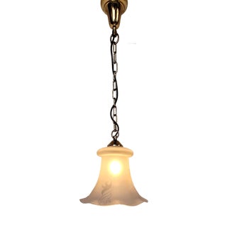 Vintage Ceiling Lamp with Frosted Glass Shade from Kaiser, 1980s For Sale
