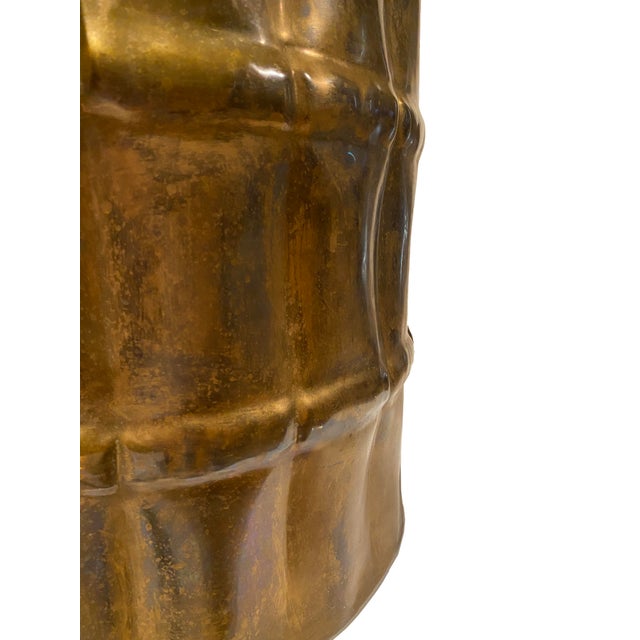 Large Tarnished-Brass Jardiniere With Handles For Sale - Image 9 of 13