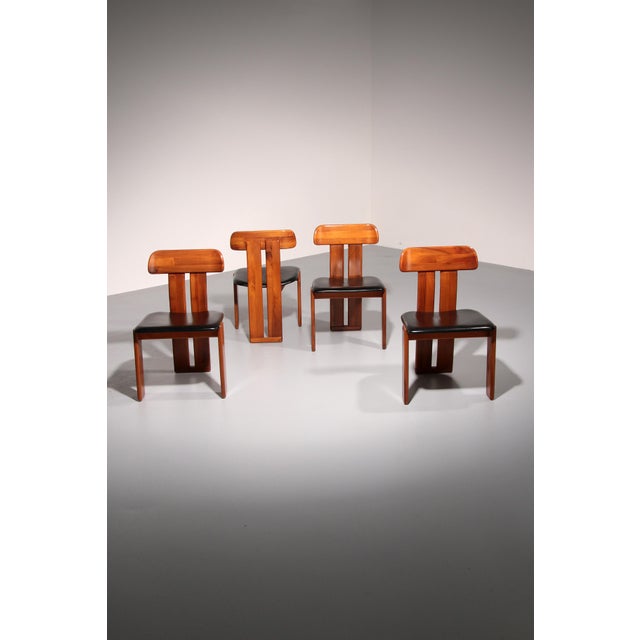 Sapporo Dining Chairs in Walnut by Mario Marenco for Mobilgirgi, 1970s, Set of 4 For Sale - Image 14 of 14