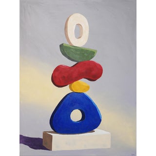 2026, Contemporary Painting on Canvas, Primary Tones Totem, For Sale