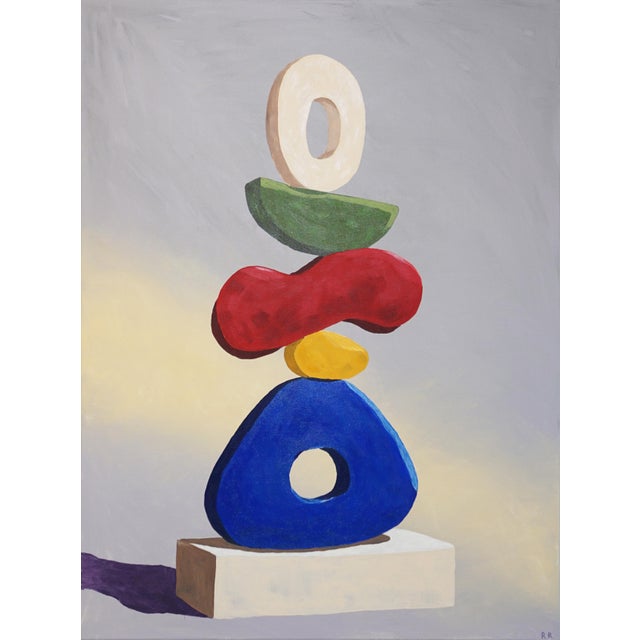 2026, Contemporary Painting on Canvas, Primary Tones Totem, For Sale