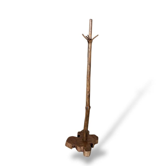 Rustic Live Edge Wood Coat Stand For Sale - Image 4 of 8