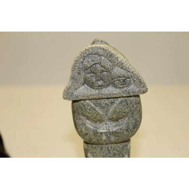 Mid 20th Century Mid 20th Century Youtie Sudloo Carved Figures - Set of 2 For Sale - Image 5 of 11