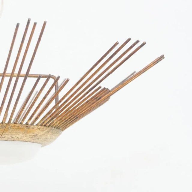 Mid-Century Modern Sunburst Brass Pendant Lamp, 1960s For Sale - Image 6 of 10