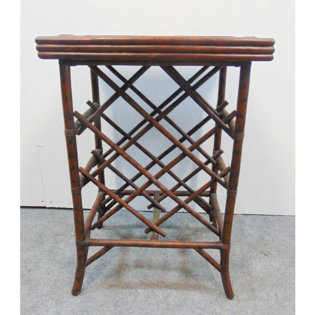 Regency Style Burnt Bamboo Wine Rack/ Serving Tray Top For Sale In Philadelphia - Image 6 of 6