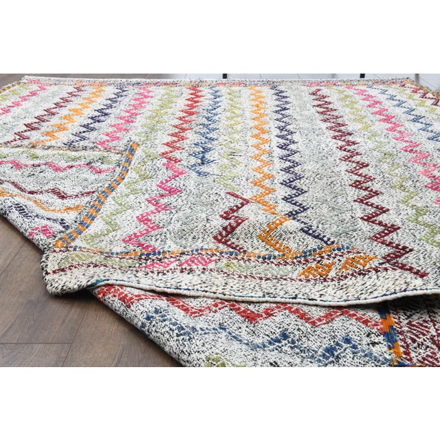 1970s Vintage Turkish Oushak Handmade Wool Cotton Gray Area Rug For Sale - Image 4 of 12