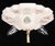Vintage three exposed bulb light porcelain flush mount ceiling fixture from the 1930s. This requires three standard Edison...