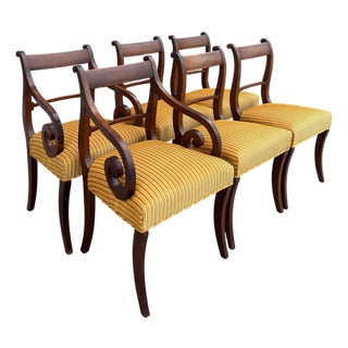 Set of 6 Antique Early 19th C Regency Mahogany Dining Chairs For Sale