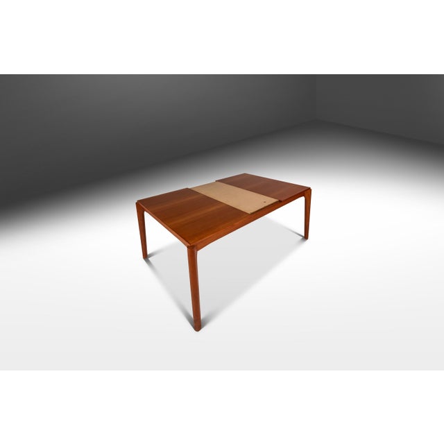 Henning Kjaernulf Mid-Century Danish Modern Expansion Dining Table in Teak W/ Stow in Table Leaves Attributed to Henning Kjaernulf for Vejle Stole , Denmark, C. 1960s For Sale - Image 4 of 15