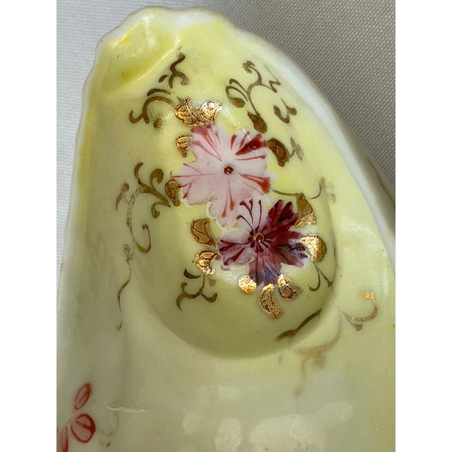 White Antique Circa 1890 Hand Painted Porcelain Oyster Shooter Unmarked Japan For Sale - Image 8 of 11