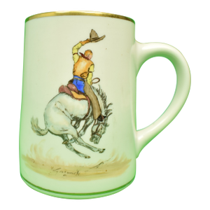 Abercrombie & Fitch Porcelain Mug W/ Rodeo Bronco Buster by Cyril Gorainoff