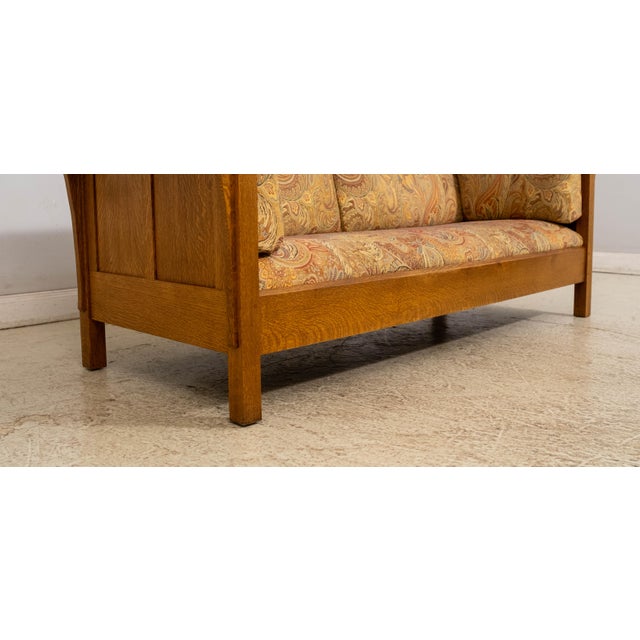 Stickley Mission Oak Arts & Crafts Upholstered Sofa For Sale - Image 9 of 17