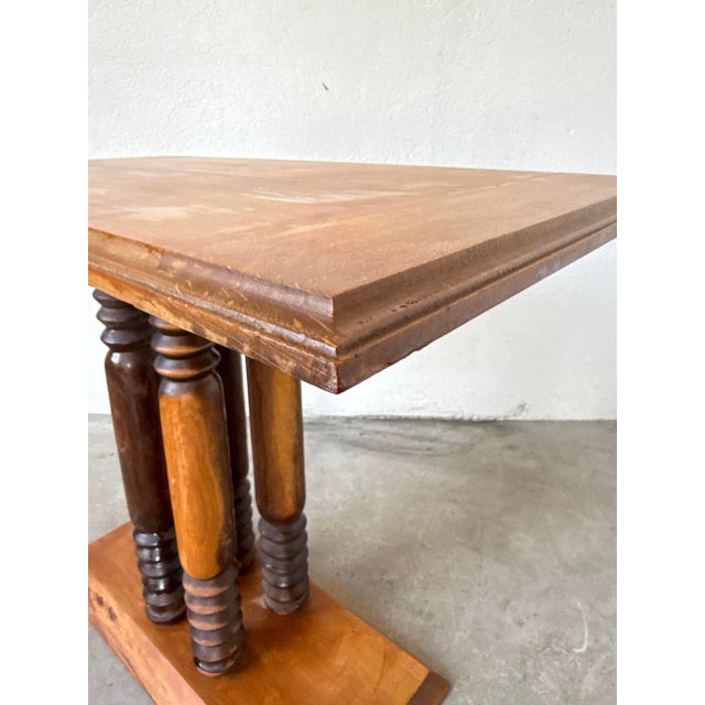 Art Deco Oak Console Table by Charles Dudouyt, 1940s For Sale - Image 17 of 18