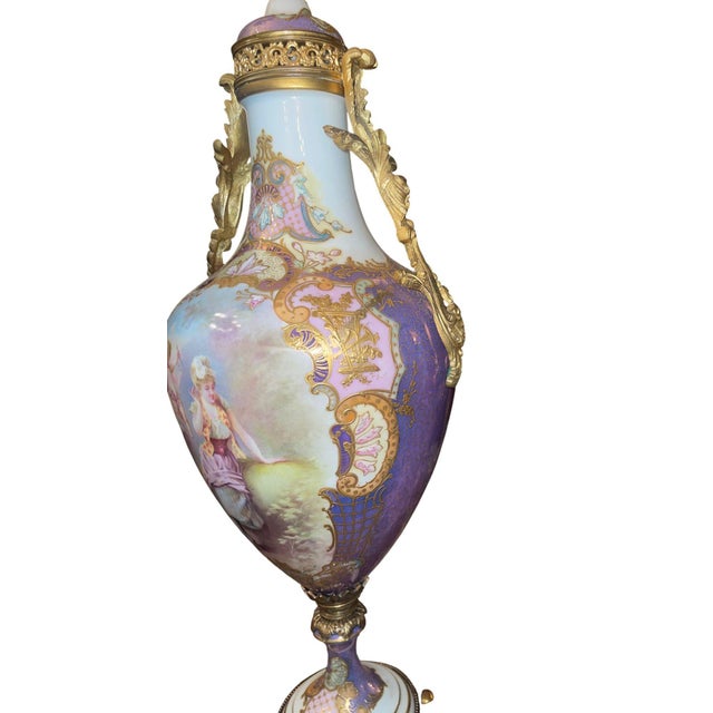 Ceramic Antique 19th Century French Sevres Porcelain & Bronze Vase. Signed Maxant. For Sale - Image 7 of 12