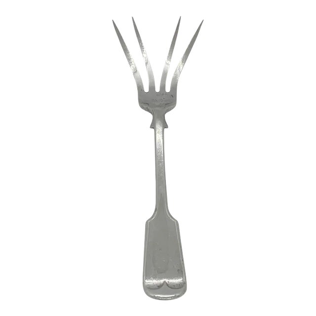 Antique English Silverplate Serving Fork by Daniel & Arter Birmingham 1902 For Sale