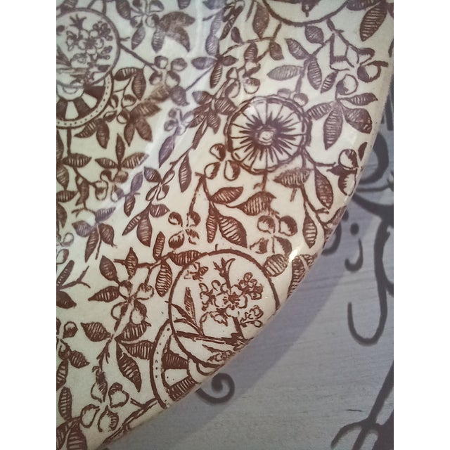 Mid 19th Century Late 19th Century English Brown and White Chintz Transferware Plate For Sale - Image 5 of 8