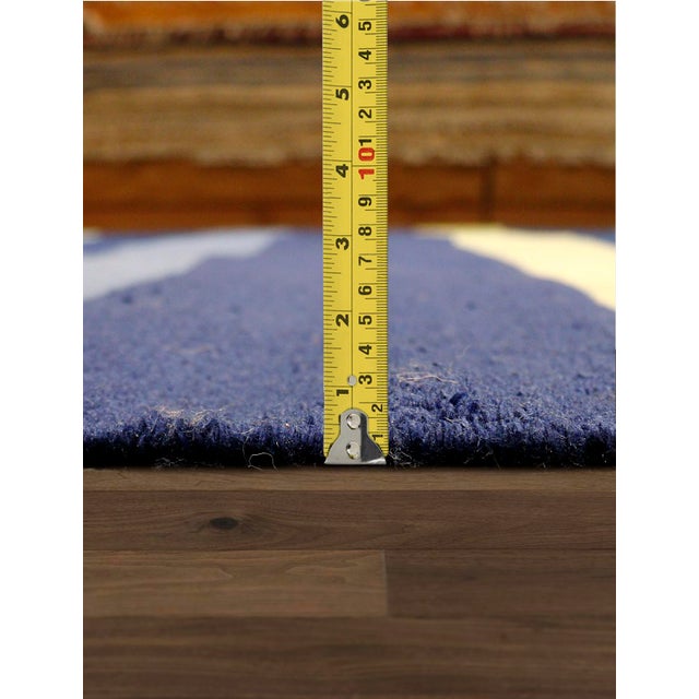 Hampton Flatweave Blue Area Rug- 4' 0" X 6' 0" For Sale In New York - Image 6 of 7