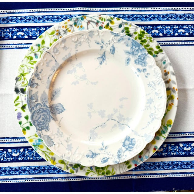 Blue and White Scalloped Plates - New With Tags, S/4 For Sale - Image 9 of 11