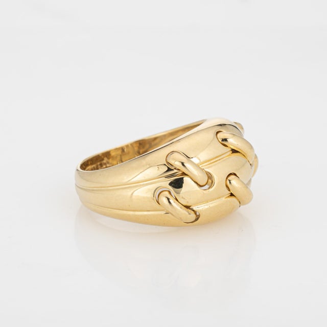 Vintage 90s Tiffany & Co Stitch Ring 18k Yellow Gold Dome Band Sz 7.25 ...